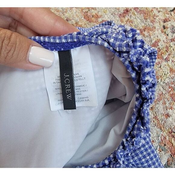 J.Crew Ruffle Halter Gingham Onepiece Swimsuit 10 - Picture 10 of 10